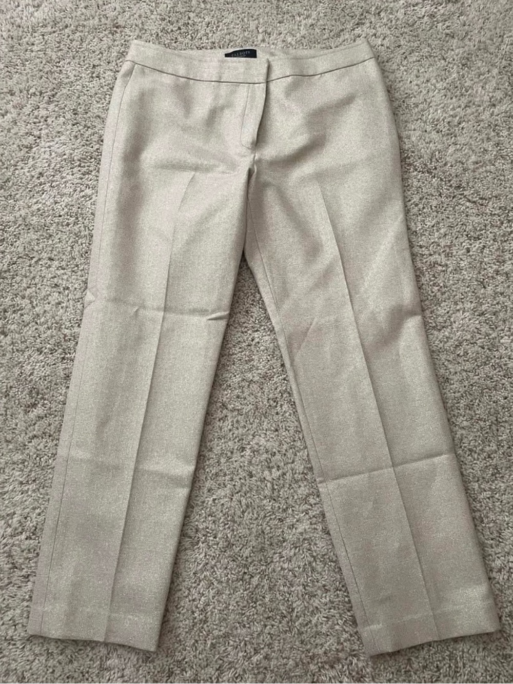 Talbots Shimmery Gold Straight-Leg Dress Pants